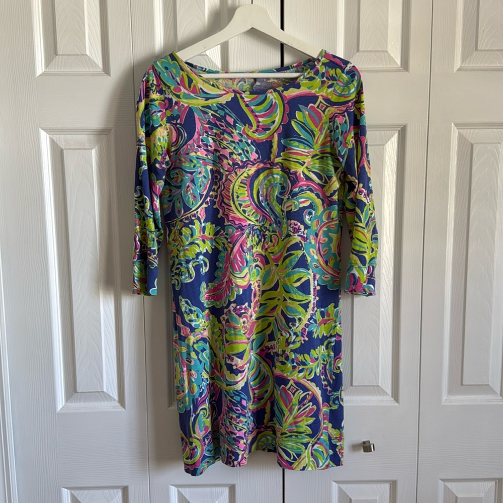 EUC Lilly Pulitzer Navy Pima Cotton High Neck Dress
